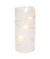 Bougie LED avec guirlande, 15cm, effet flamme - Ø7,5cm