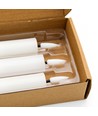 3-pak hvide LED stearinlys, flammeeffekt  - Ø2,2cm, Højde: 24,5cm, stagelys, inkl. fjernb., timer, batteri