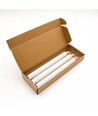 3-pak hvide LED stearinlys, flammeeffekt  - Ø2,2cm, Højde: 24,5cm, stagelys, inkl. fjernb., timer, batteri