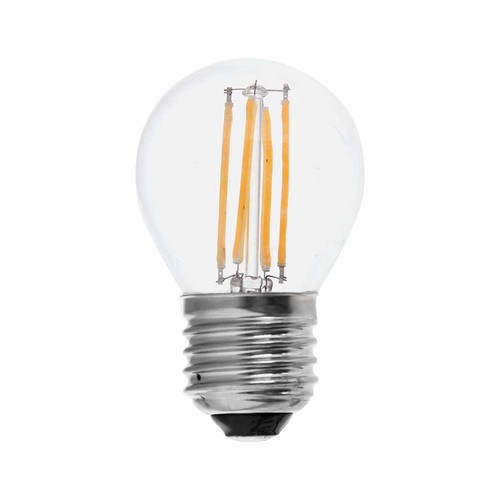 Ampoule LED sphérique E27 4W dimmable 3 niveaux - G45, filament, verre clair