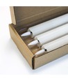 Pack de 3 bougies LED blanches, effet flamme - Ø2,2cm, Hauteur : 24,5cm, cierges, avec télécommande, minuterie