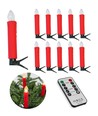 10-pakning LED-julelys inkl. fjernkontroll - Batteri, timerfunksjon, trådløs, holder til juletre
