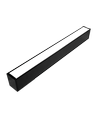 48W LED-lichtlijn - 150cm, 120 lm/W, Zwart, plafondlamp voor kantoor, incl. draadophanging