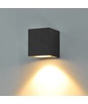 Applique murale 3W - IP65, noir, carrée, intérieur / extérieur, source lumineuse incluse