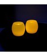 Lot de 2 bougies LED sphériques, effet flamme - Ø5 cm, hauteur 6 cm, vraie cire