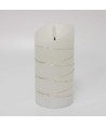 Bougie LED avec guirlande, 15cm, effet flamme - Ø7,5cm, télécommande, vraie cire