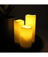 Lot de 9 bougies LED d'extérieur, télécommande, Ø5,5cm - Batterie, timer