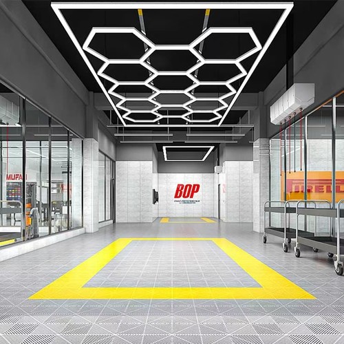 591W RA95 Hexagon LED 14 felter + ramme komplet sæt - Inkl. strømtilslutning