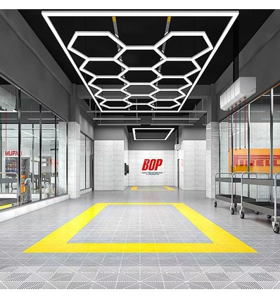 591W RA95 Hexagon LED 14 secties + frame complete set - Inclusief stroomaansluiting