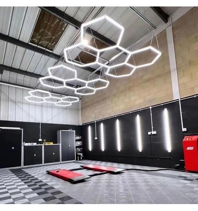 168W RA95 Hexagon LED 5 felter komplett sett - Inkl. strømtilkobling