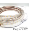 5 m vanntett ridebane stripe (Type Q) - 230V, IP67, 120 LED, 6W per meter