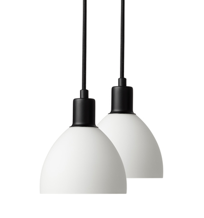 Ensemble suspension IDA en verre opale / Câble textile noir - Nielsen Light