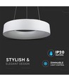 Lustre LED 20W dimmable - Blanc, lumière douce, blanc chaud