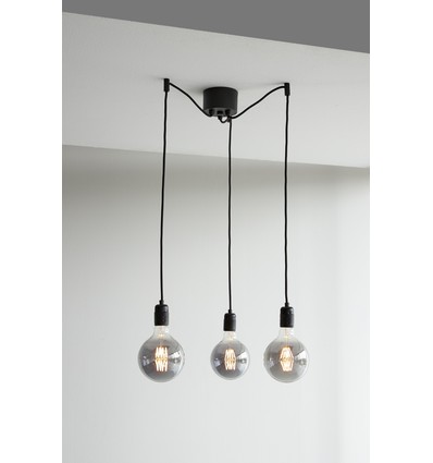 Suspension K5 en Groupe 3xE27 Ø10 Noir - Nielsen Light