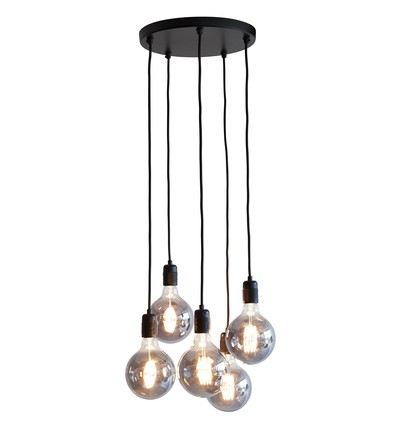 Suspension K9 en Groupe 5xE27 Ø30 Noir - Nielsen Light