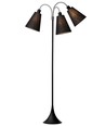 Lampadaire Trafik E27 en noir avec 3 abat-jours noirs - Nielsen Light