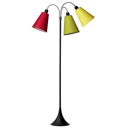 Lampadaire Trafik E27 en Noir avec Rouge/Vert Citron/Jaune - Nielsen Light