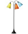 Lampadaire Trafik E27 en Noir avec Orange/Turquoise/Vert Citron - Nielsen Light