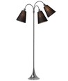 Lampadaire Trafik E27 en Chrome avec 3 Abat-jours Noirs - Nielsen Light