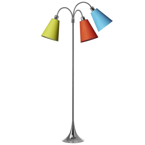 Lampadaire Trafik E27 en Chrome avec Orange/Turquoise/Vert Citron - Nielsen Light