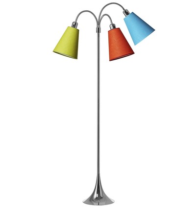 Lampadaire Trafik E27 en Chrome avec Orange/Turquoise/Vert Citron - Nielsen Light