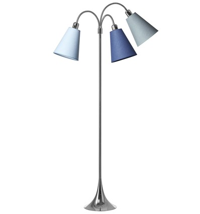 Lampadaire Trafik E27 en Chrome avec Dala/Turquoise/Bleu Clair - Nielsen Light