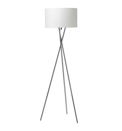 Lampadaire Uptown E27 en Chrome avec Abat-jour Blanc - Nielsen Light