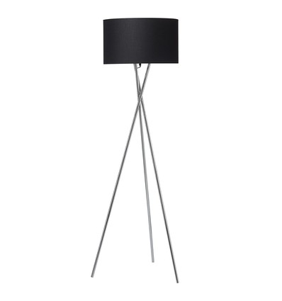 Lampadaire Uptown E27 en Chrome avec Abat-jour Noir - Nielsen Light