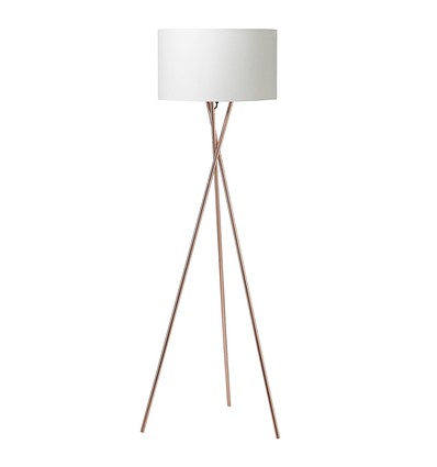 Lampadaire Uptown E27 en Cuivre avec Abat-jour Blanc - Nielsen Light