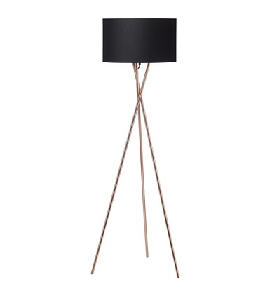 Lampadaire Uptown E27 en Cuivre avec Abat-jour Noir - Nielsen Light