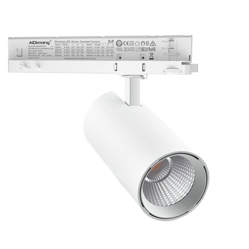 30W 3-faset dimbar RA92 PRO-CCT skinnespot - 120lm/w, justerbar CCT + lysstyrke, 3900lm, flicker free
