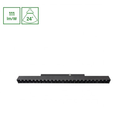 33cm 18W SYSTEM SHIFT BASIC GRID M magnetisk skenspot - 48V, 111lm/W, 4000K, skensystem för kontor