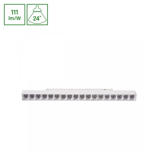 Spot sur rail 18W SHIFT BASIC GRID pour 48V - 33cm, blanc neutre, 48V DC, pour système de rail SHIFT