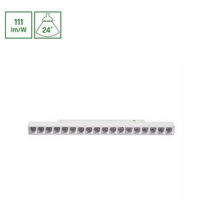 18W SHIFT BASIC GRID railspot voor 48V - 33cm, neutraal wit, 48V DC, voor SHIFT railsysteem