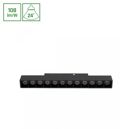 12W SHIFT BASIC GRID railspot voor 48V railsysteem - 4000K, 22cm, neutraal wit, magnetische montage