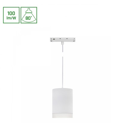 Spot sur rail 7W SHIFT BASIC SPOT RING, 48V - Blanc neutre, 48V DC, Ø5,5 x 10 cm