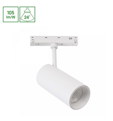 12W SYSTEM SHIFT BASIC SPOT M pour rail 48V - 2700K, 24°, blanc, IP20