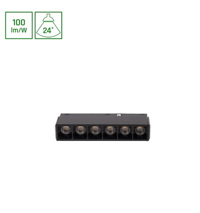 SYSTEM SHIFT BASIC GRID XS 6W railspot voor 48V - 4000K, 100°, zwart, IP20