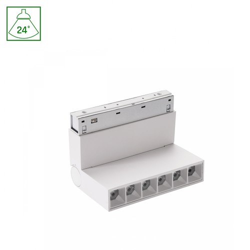 6W SHIFT Basic Grid XS Justerbar Lineær Armatur - 11cm, 2700K, Hvid