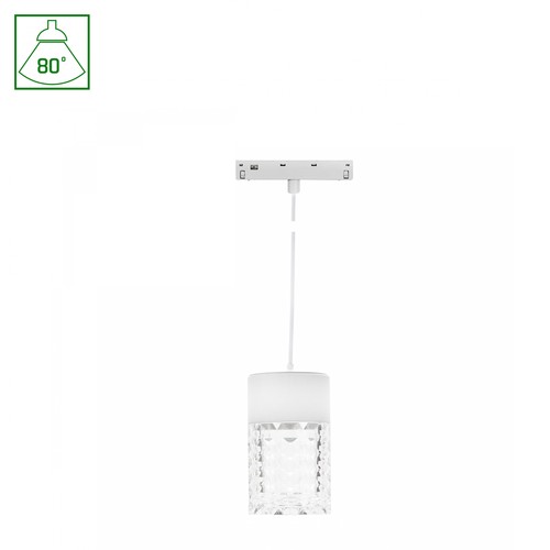 7W SYSTEM SHIFT BASIC HANGIT CRISTAL skinnespot, 48V - 2700K, 80°, IP20, 110cm wireophæng