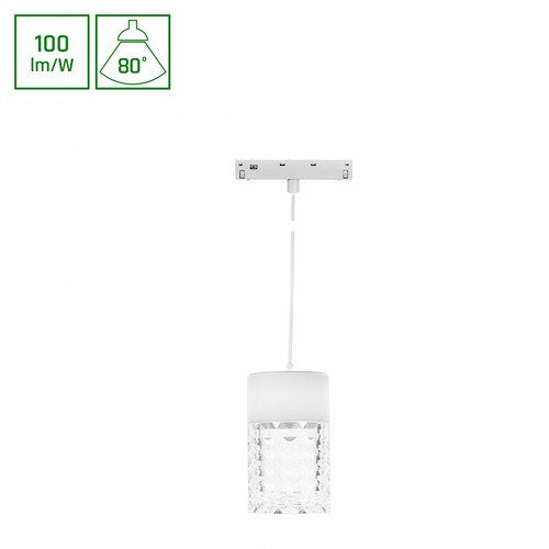 SHIFT Basic - Luminaire suspendu Hangit Crystal, 55x110mm (câble 1100mm), 7W, 4000K, blanc