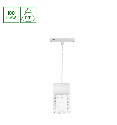 SHIFT Basic - Luminaire suspendu Hangit Crystal, 55x110mm (câble 1100mm), 7W, 4000K, blanc