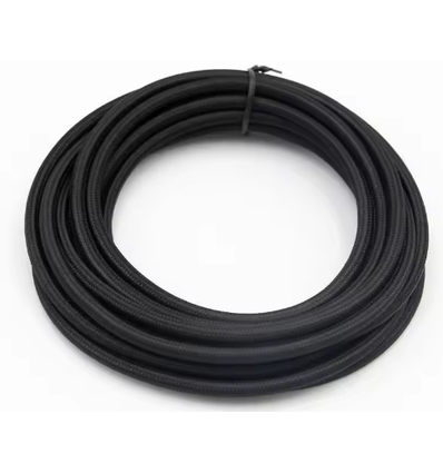 5m Stofkabel 2x0.75 mm², textiel - 230V, Zwart