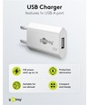 USB-oplader 5W - Wit, USB-A, perfect voor mobiel en lampen
