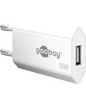 USB-oplader 5W - Wit, USB-A, perfect voor mobiel en lampen