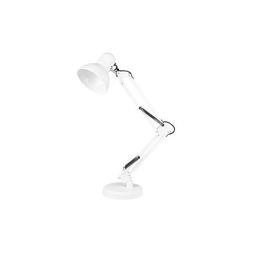 Lampe d'architecte blanche de table - câble de 1,1 m, douille E27, sans source lumineuse