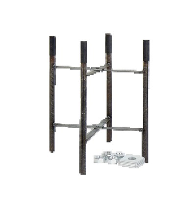 Ingebouwde stalen frame voor paalmontage