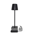 LED bordlampe med trådløs opladning - Sort, IP54 Inde/udendørs, touch dæmpbar