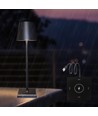 LED tafellamp met draadloos opladen - Zwart, IP54 Binnen/buiten, touch dimbaar