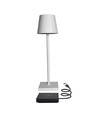 LED bordlampe inkl. trådøs lading - Hvit, IP54 Innendørs/utendørs, berøringsdimbar